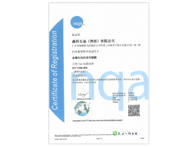 麻豆操逼视频榮譽-中文IATF16949-2016質量體係證書